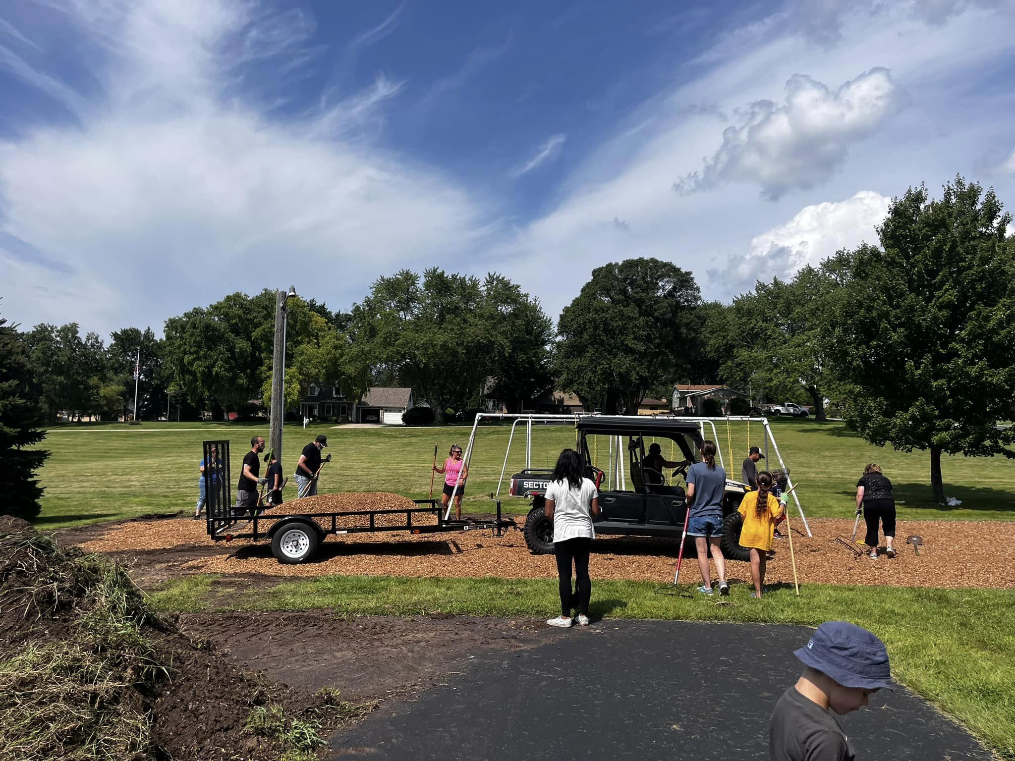 Volunteers working on St. John Playground